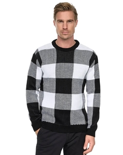 Вязаный свитер с клетчатым узором, черно-белый Rusty neal