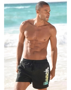 Шорты для плавания с крупным принтом-логотипом, черный Bench