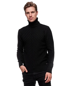 Свитер с высоким воротником стильной тонкой вязки, черный Rusty neal