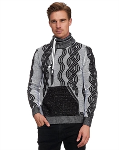 Вязаный свитер в классном дизайне, черно-белый Rusty neal