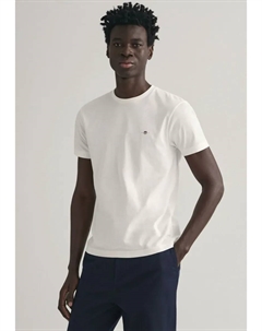 Футболка "SLIM SHIELD SS T-SHIRT", с вышитым логотипом на груди, белый Gant