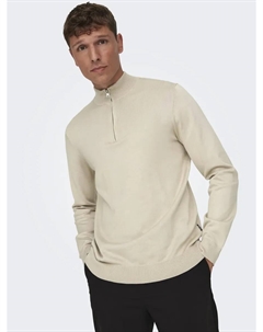 Вязаный свитер "ONSWYLER LIFE REG 14 HALF ZIP KNIT NOOS", цвет Silver Lining Only & sons