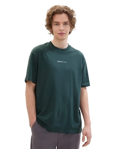 Джинсовая рубашка с круглым вырезом и логотипом, выполненная из чистого хлопка Denim, зеленый Tom tailor