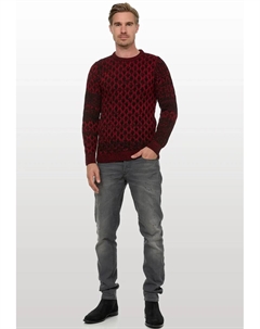 Вязаный свитер с красивым узором, красный Rusty neal