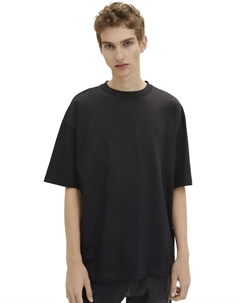 Джинсовая рубашка оверсайз с круглым вырезом Denim, черный Tom tailor