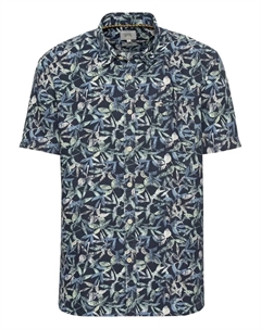 Рубашка светло-коричневого цвета с короткими рукавами и цветочным узором по всей поверхности, фисташковый Camel active