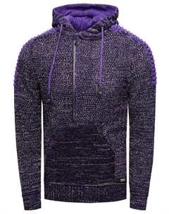 Толстовка с капюшоном "Трикотаж" на практичной молнии, фиолетовый Rusty neal