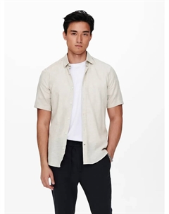 Рубашка с короткими рукавами "ONSCAIDEN SS SOLID LINEN SHIRT NOOS", цвет Chinchilla Only & sons