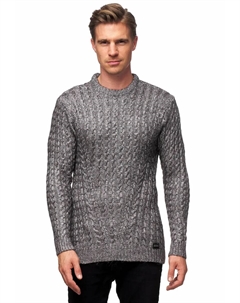 Вязаный свитер с модным узором в виде кос, серый Rusty neal