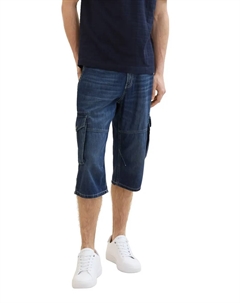 Джинсовые шорты "MORRIS OVERKNEE" из переработанного хлопка, цвет Used Mid Stone Blue Denim Tom tailor