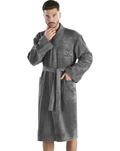 Мужской халат "Vito" (1 шт.), вышивка логотипа на груди и логотип на рукавах, антрацит Carlo colucci