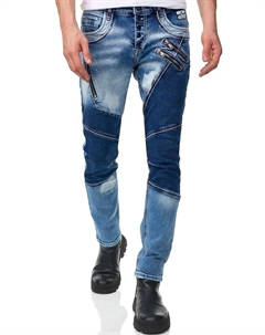 Прямые джинсы "URUMA" с модными декоративными элементами, синий Rusty neal