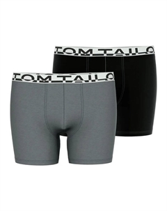 Трусы-боксеры (2 шт.), с поясом с логотипом, цвет Grau-Dunkel-Melange Tom tailor