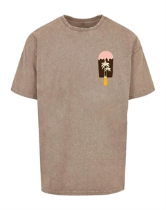 Футболка " Мужская летняя футболка большого размера с мороженым и кислотной стиркой", хаки Merchcode