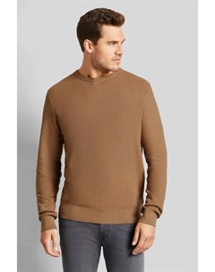 Свитер с круглым вырезом и вафельной структурой, цвет Cognac Bugatti