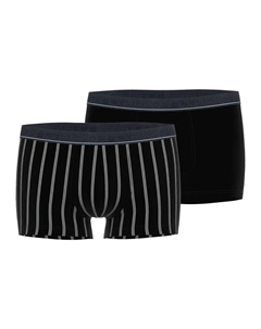 Шорты-боксеры "Rome" (2 шт. в упаковке) модного дизайна для стильного образа, цвет Schwarz-Dunkel-Streifen Bugatti