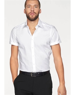 Рубашка с короткими рукавами "Level Five Body Fit", классическая, однотонная, белый Olymp