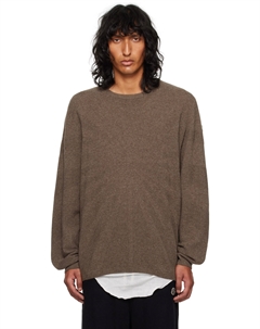 Moncler + Серый свитер Jumbo с круглым вырезом, Dust Rick owens