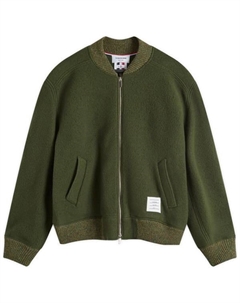 Куртка-Бомбер из шерстяного флиса, зеленый Thom browne