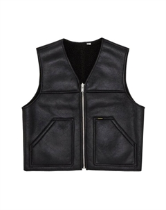 Утепленный жилет Reversible Faux Shearling Work Vest, черный Supreme