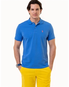 Футболка поло Solid Pique Small Logo, синий U.s. polo assn.