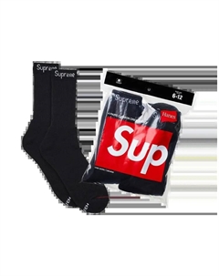 Носки x Hanes Crew Socks (4 Pack), черный Supreme