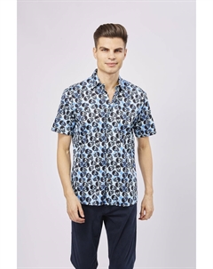 Черная рубашка с черепами, черный Luchiano visconti