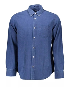 Мужская рубашка из хлопка обычного кроя, синий Gant