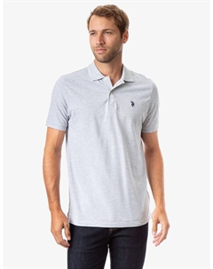 Футболка поло Solid Pique Small Logo, светло-серый U.s. polo assn.