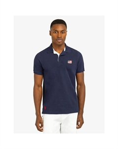 Футболка-поло U.S. Polo Assn Flag pique with under collar detail, синий U.s. polo assn.