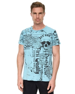 Футболка " " с принтом по всей поверхности, синий Rusty neal