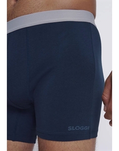 Ретро-боксеры "мужские GO ABC 2.0 Short 2P" (2 шт. в упаковке), тонкий принт с логотипом на подоле, цвет морской волны Sloggi