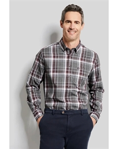 Рубашка с длинными рукавами и клетчатым узором, цвет Brombeere Bugatti