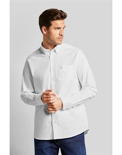 Рубашка с длинными рукавами и нагрудным карманом, белый Bugatti