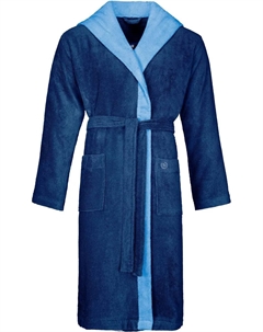 Мужской халат "Стефано" (1 шт.), с капюшоном, чистый хлопок, синий Bugatti