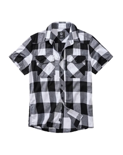 Рубашка в клетку "Мужская рубашка в клетку с коротким рукавом" (1 шт.), черный Brandit