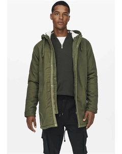 Парка "ALEX TEDDY PARKA", с капюшоном, оливковый Only & sons