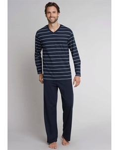 Пижама ""selected! premiumspiration"" (2 шт.), с V-образным вырезом, синий Schiesser