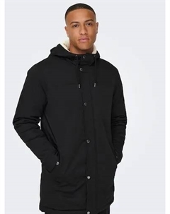 Парка "ALEX TEDDY PARKA", с капюшоном, черный Only & sons