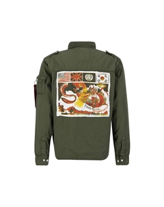 Футболка " Мужская - Рубашка с драконом", оливковый Alpha industries