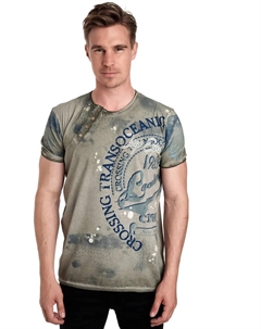 Футболка с эффектным принтом спереди, хаки Rusty neal