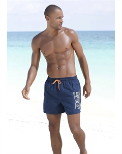 Купальные шорты с принтом логотипа и контрастными деталями, цвет морской волны S.oliver