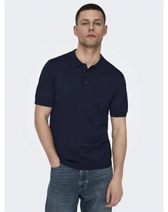 Рубашка-поло "ONSWYLER LIFE REG 14 SS POLO KNIT NOOS", синий Only & sons