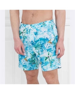 Пляжные шорты для плавания среднего размера Hawaii, стандартного кроя, синий Guess