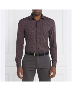 Kenno рубашка узкого кроя, бургунди Hugo