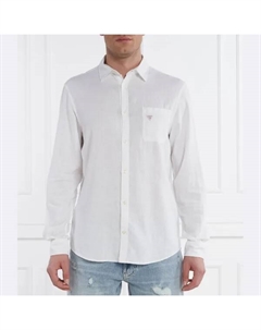 Льняная рубашка стандартного кроя, белый Guess