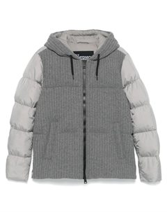 Пуховик с трикотажными вставками, серый Herno