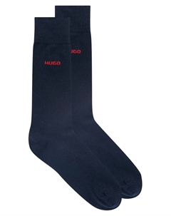Деловые носки Underwear "2P RS UNI CC" (2 пары в упаковке, 2 шт. в упаковке), с контрастной надписью логотипа, синий Hugo