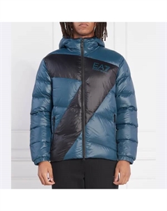 Пуховик стандартного кроя, синий Ea7