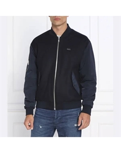 Шерстяной бомбер классического кроя с добавлением кашемира, синий Karl lagerfeld